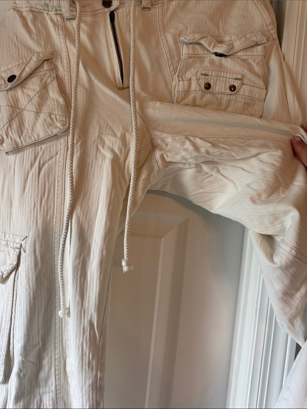 Free People Tahiti Cargo Drawstring Pants Tofu - Picture 5 of 7